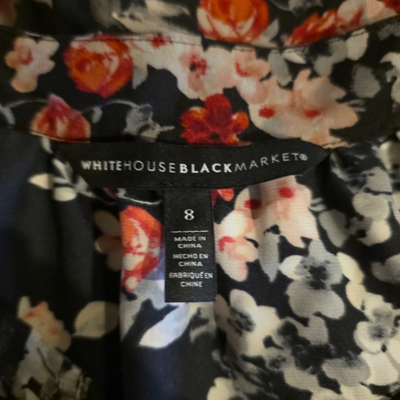 WHITE HOUSE BLACK MARKET FLORAL BLOUSE, SIZE 8 - Picture 11 of 11